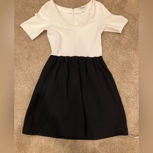 Chic  Black and White textured Coctail Dress